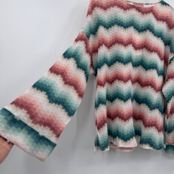 Show Me Your Mumu Top Women Medium NEW Long Bell Sleeve Open Knit Boho Hippie - Picture 3 of 12